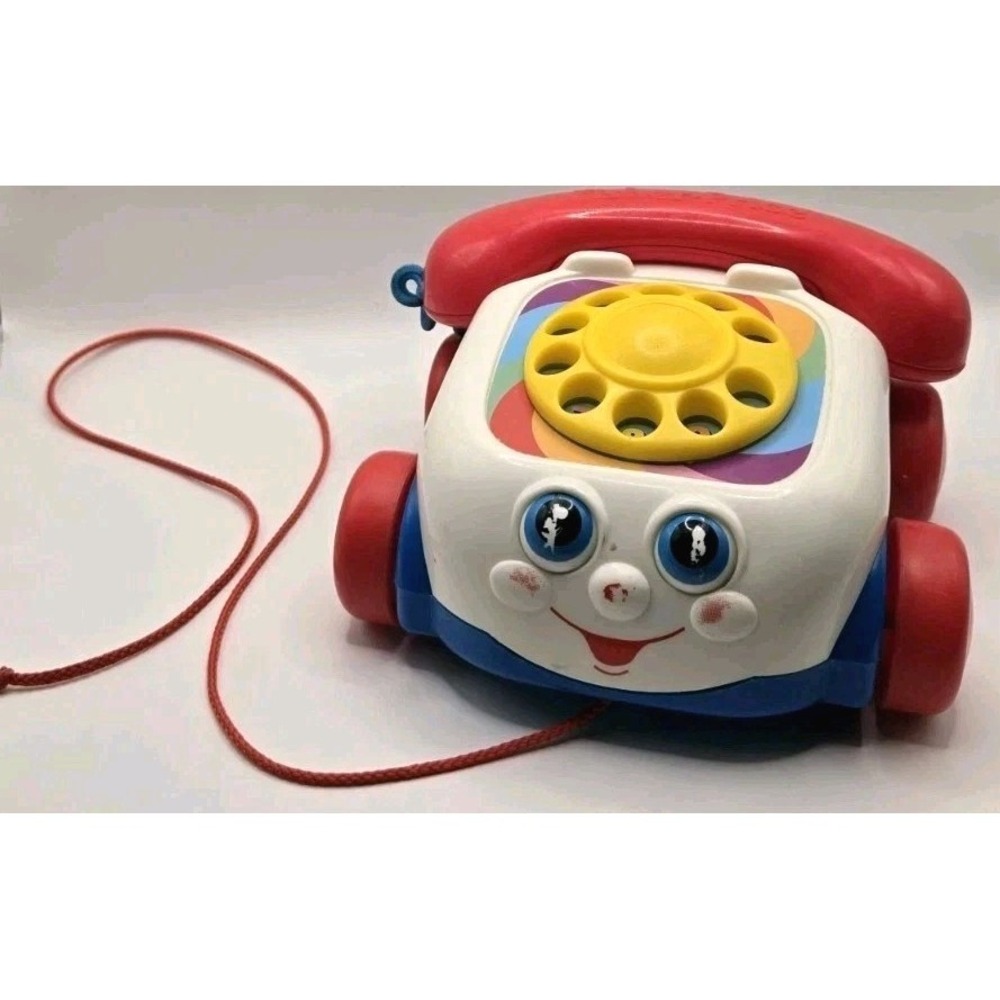 Fisher Price Chatter Telephone Pull Toy Vintage 2000 Mattel Working Dial Baby